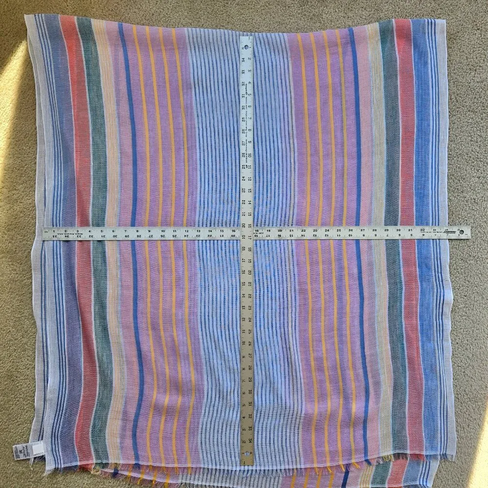 NWOT GAP Linen Cotton Large Striped Wrap Scarf Shawl